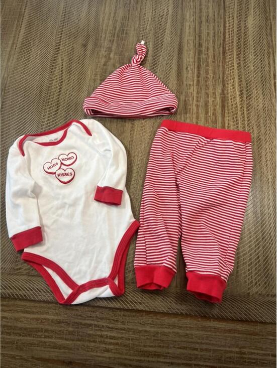 Little Me Other - Baby Boy Little Me Valentine's Day Matching longsleeve bodysuit outfit set - 12m
